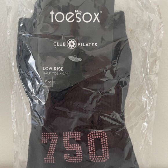 Toesox Club Pilates Low Rise Toe Sox Half/toe grip black size small - Picture 1 of 3